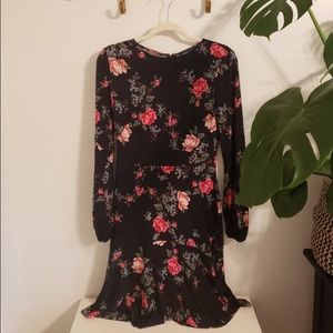 American living black floral dress